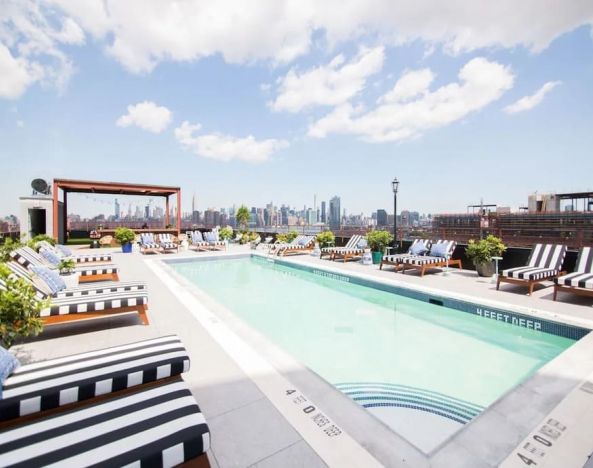 Stunning outdoor pool at The Williamsburg Hotel.