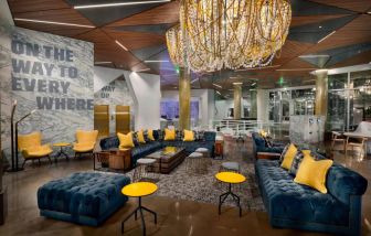 Lounge and coworking space at The Envoy Hotel, Autograph Collection.