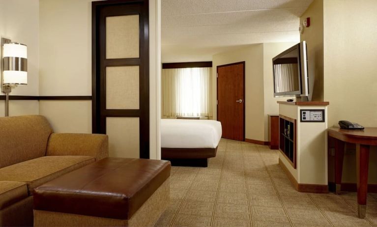 Day use room with living area at Hyatt Place Fort Lauderdale Cruise Port.