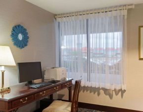 Dedicated business center with PC, internet, and printer at Ramada By Wyndham Boston.