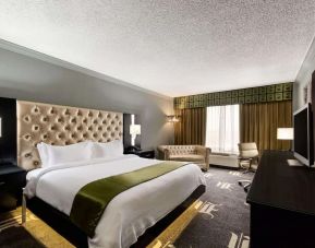 Delux king room with TV at Wyndham Garden Dallas North.