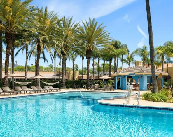 Stunning outdoor pool at Sheraton Park Hotel At The Anaheim Resort.