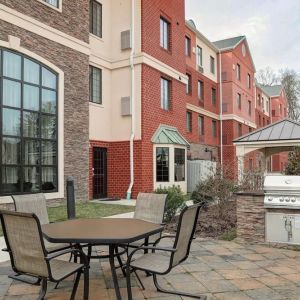 Outdoor terrace and coworking space at Staybridge Suites Washington D.C.- Greenbelt.