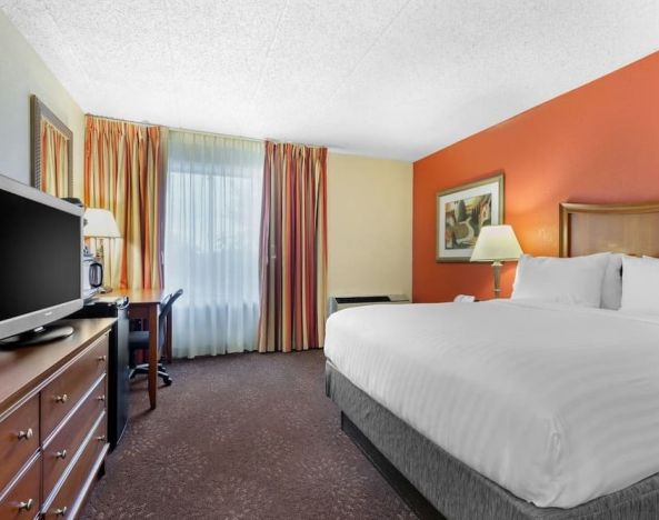 Delux king room with TV at Holiday Inn Express Chicago - Downers Grove.