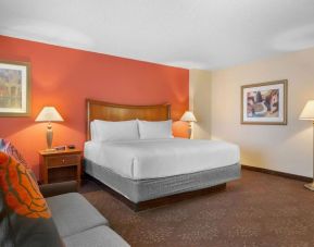 King bed with lounge area at Holiday Inn Express Chicago - Downers Grove.