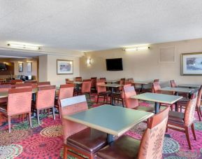 Dining and coworking space at Holiday Inn Express Chicago - Downers Grove.