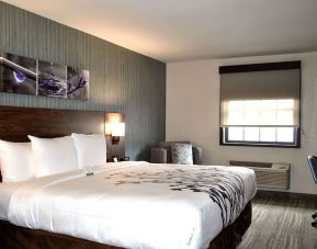 King bed with work space at Sleep Inn Oakbrook Terrace.