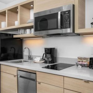 In-room kitchen at TownePlace Suites Nashville Midtown.