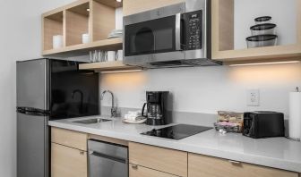 In-room kitchen at TownePlace Suites Nashville Midtown.