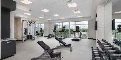 Spacious fitness center at TownePlace Suites Nashville Midtown.