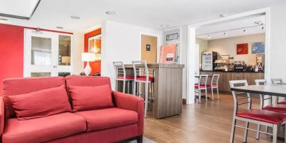 Lobby lounge with comfortable seating at Comfort Inn Truro.