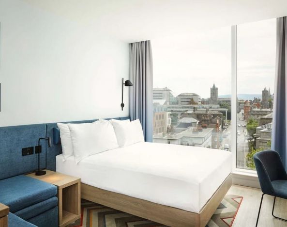 Spacious king room with natural light at Hampton By Hilton Dublin City Centre.