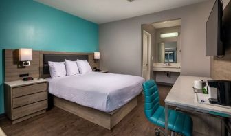 Day use room with work desk and private bathroom at Travelodge LAX By Wyndham.