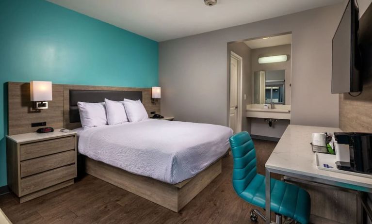 Day use room with work desk and private bathroom at Travelodge LAX By Wyndham.