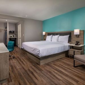 King bed at Travelodge LAX By Wyndham.