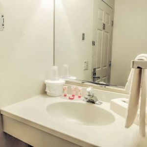 Private bathroom with free toiletries at Norwood Inn And Suites Worthington.