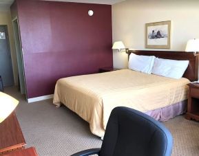 King bed at Norwood Inn & Suites La Crosse.