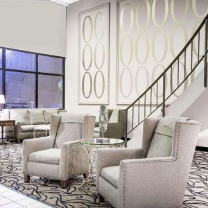 Lobby lounge at Norwood Inn & Suites La Crosse.