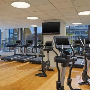 Fully equipped fitness center at Hotel Tampa Riverwalk.