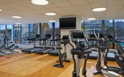 Fully equipped fitness center at Hotel Tampa Riverwalk.