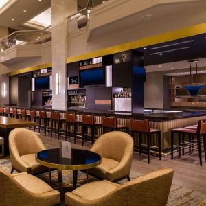 Hotel bar and lounge area at Hilton Minneapolis.