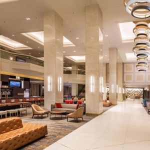 Lobby lounge at Hilton Minneapolis.