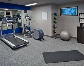 The hotel fitness center has exercise machines and gym balls to help guests stay in shape.