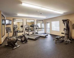 Sonesta Simply Suites Arlington’s fitness center is equipped with a widescreen TV and a range of exercise machinery.