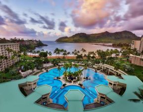 Relaxing outdoor pool area at Royal Sonesta Kaua'i Resort Lihue.