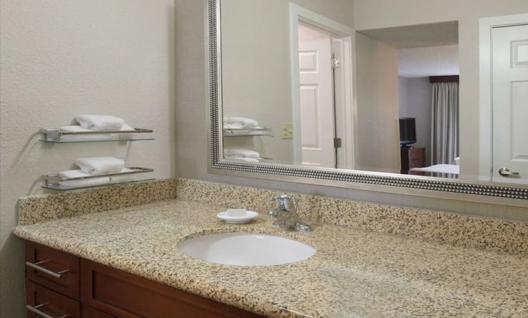 Private guest bathroom at Sonesta ES Suites Albuquerque.