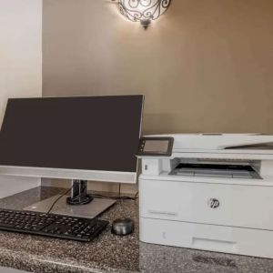 Business center at Sonesta Simply Suites Detroit Warren.