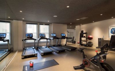 The Clift Royal Sonesta’s fitness center has numerous exercise machines and free weights, including kettlebells.