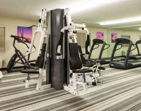 Sonesta Simply Suites Chicago Waukegan’s fitness center is equipped with free weights and various types of exercise machinery. 