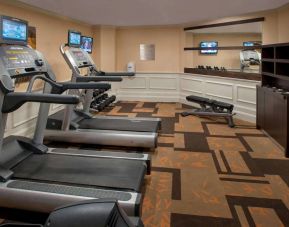 Sonesta Select Tinton Falls Eatontown’s fitness center includes both treadmills and free weights for guests to use.