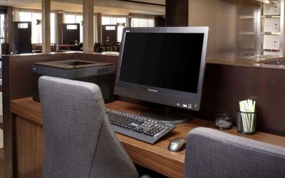 Business center at Sonesta Select Milwaukee Brookfield.