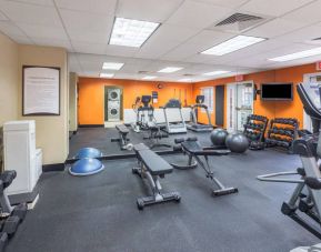 Sonesta ES Suites Atlanta - Perimeter Center’s fitness center has both free weights and a range of exercise machines, plus benches and a wall-mounted TV.