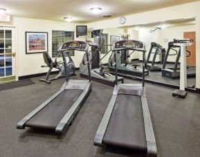 Sonesta ES Suites Atlanta Alpharetta Avalon’s fitness center is equipped with a range of exercise machinery and a wall-mounted television.