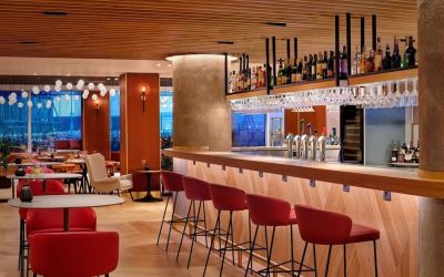 Cozy bar at Sheraton Amsterdam Airport Hotel And Conference Center.