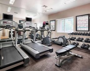 Sonesta ES Suites Annapolis’ fitness center includes both free weights and an assortment of exercise machines, plus a window and mirrored wall.