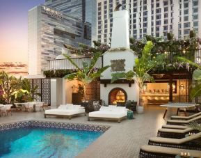 Stunning outdoor pool at Hotel Figueroa.
