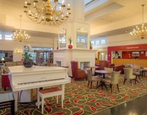 Lobby and reception area at Hilton Leicester.