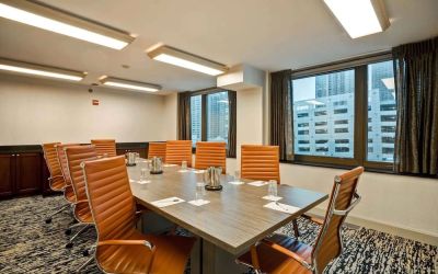 Professional meeting room at Homewood Suites By Hilton Chicago-Downtown.