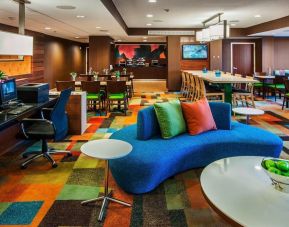 Lounge and coworking space at Fairfield Inn East Rutherford Meadowlands.