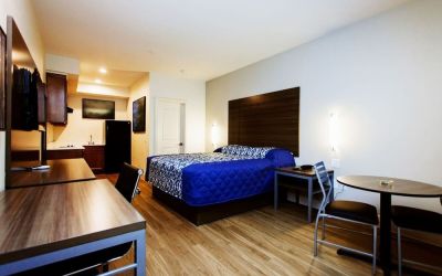 King room with TV at Palace Inn Westpark Blue.