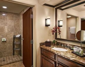 Guest bathroom with shower at Sonesta Suites Scottsdale Gainey Ranch.