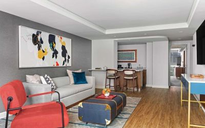 Spacious day use room with lounge at Royal Sonesta Chicago Downtown. 