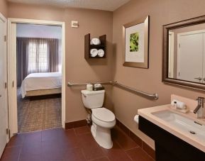 Guest bathroom at Sonesta ES Suites Sunnyvale.