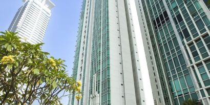 Hotel exterior at Fraser Residence Sudirman Jakarta.