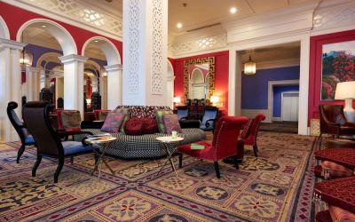 Lounge and coworking space at Royal Sonesta Portland Downtown.
