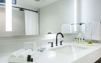 Guest bathroom at Royal Sonesta San Juan.